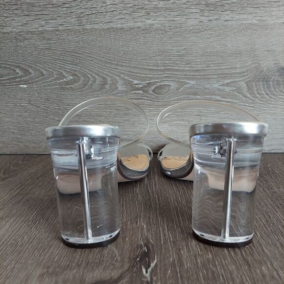 WOMEN'S XOXO VERENA DRESS SANDALS CLEAR SLIP ON HEELS 7.5 - Picture 5 of 10